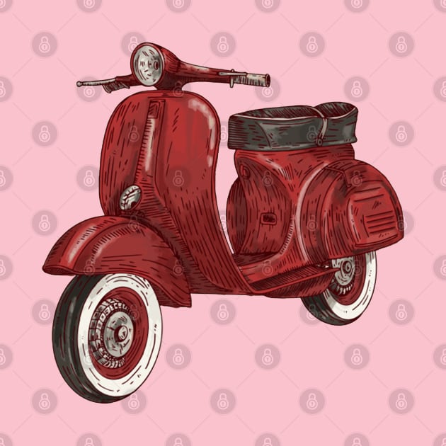 Red Retro Scooter by consigliop