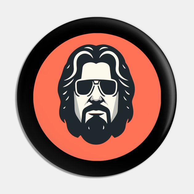 The Dude Lebowski Minimalist Logo Pin by GIANTSTEPDESIGN