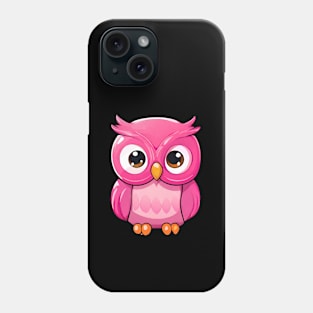 Cute Pink Owl watching Phone Case