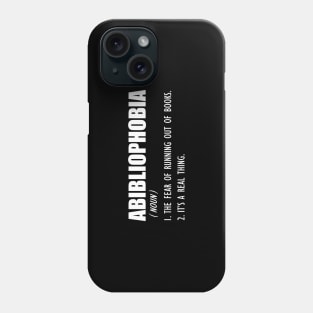 Book Lover - ABIBLIOPHOBIA Definition w Phone Case