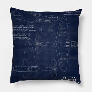 URSS Fighter LaGG3 Blueprint Pillow