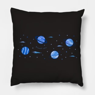 Planet You - Blue Sky Universe Casual Logo Design Pillow