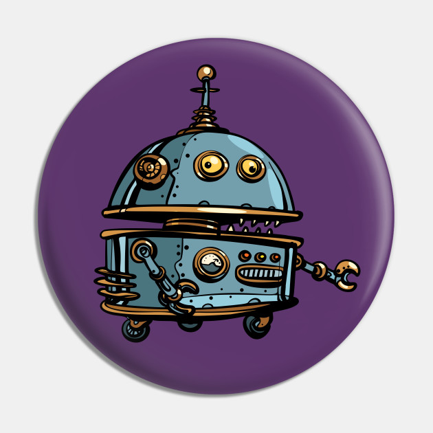 Rolling Robot Cartoon Design for Robotics Builders - Robot - Pin | TeePublic Rolling Robot Cartoon Design for Robotics Builders - Robot - Pin | TeePublic