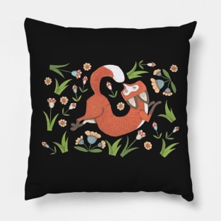 Fox Trot in the Flowers Pillow