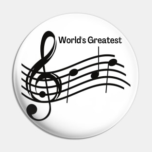 World's Greatest Dad for Musicians - Black Print Pin