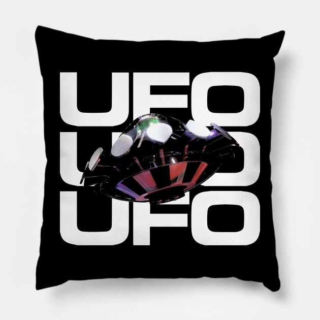 UFO Invaders Pillow by Meta Cortex