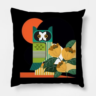 Owl Nature painting bird Pillow