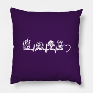 Four theme parks heartbeat Pillow