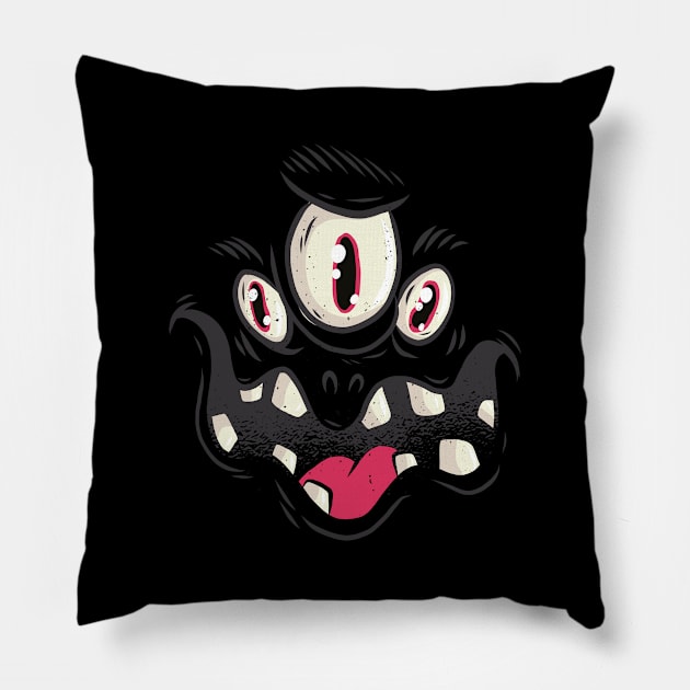 Halloween Funny Costume Pumpkin Monster Gift Pillow by Pummli