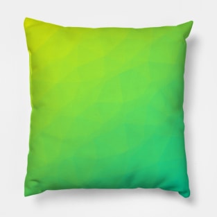 Yellow to Caribbean Green Minimal Geometric Gradient Design Pillow