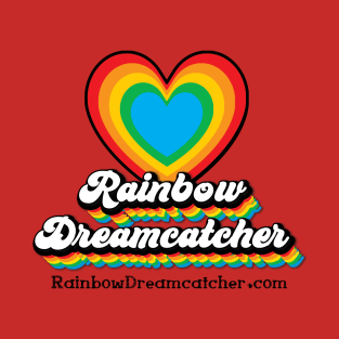 Rainbow Dreamcatcher Heart with Website T-Shirt