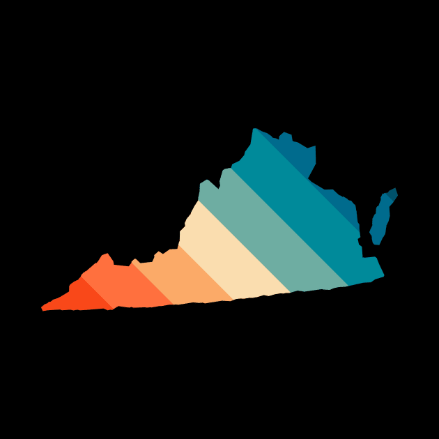 Virginia State Retro Map by n23tees