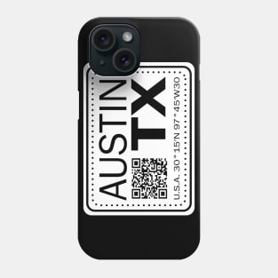 New Vintage Travel Location Qr Austin TX Phone Case