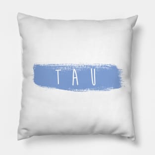 Tau Blue Brush Stroke Pillow