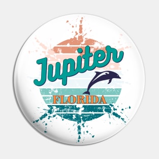 Jupiter Florida Exploding Retro Vintage Sunset Pin