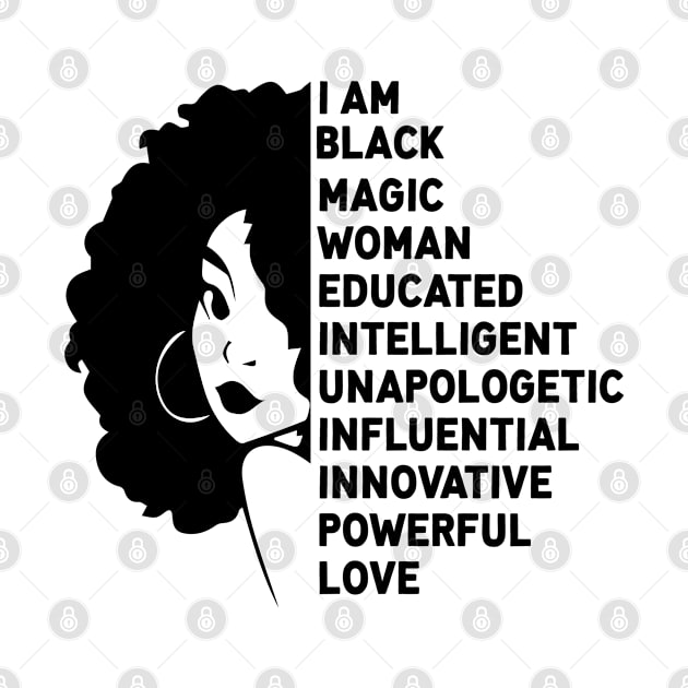 I Am | Black Woman | Beautiful | Love | Innovative | Powerful by Houseofwinning