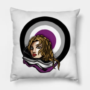 Asexual pride deco portrait Pillow