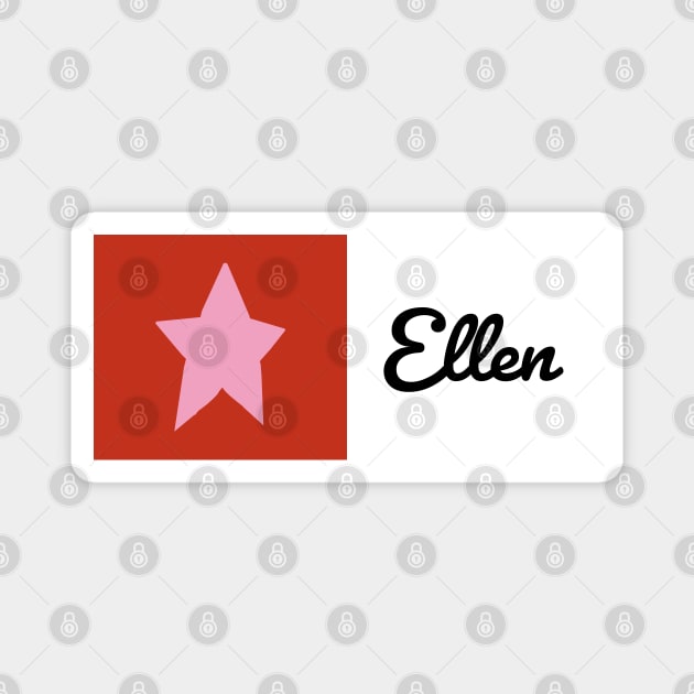 Pink Star on Red with Ellen Graphic Magnet by ellenhenryart