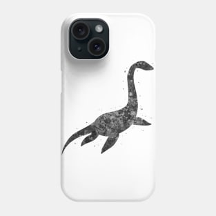 Plesiosaurus dinosaur black and white Phone Case