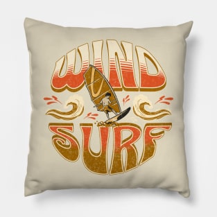 Wind Surfer Distressed Vintage Graphic Pillow