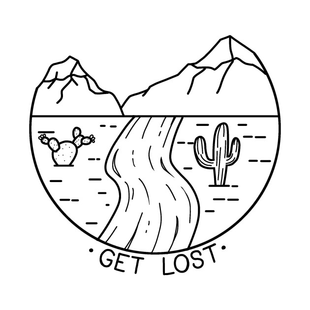 Get Lost Desert Cactus Nature Apparel by Nature Lover Apparel