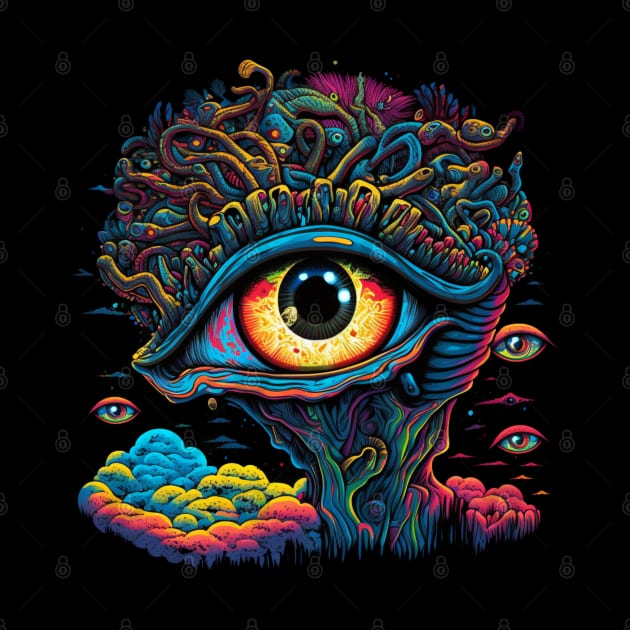 Trippy Psychedelic Pop Art Eyeball by Lavender Celeste