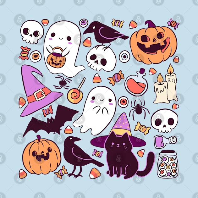 Cute and spooky halloween pattern by Yarafantasyart