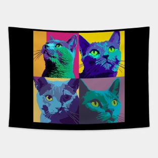 Russian Blue Pop Art - Cat Lover Gift Tapestry