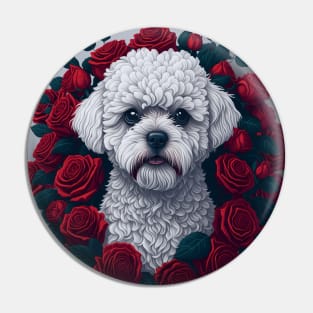 Maltipoo red roses 2 Pin