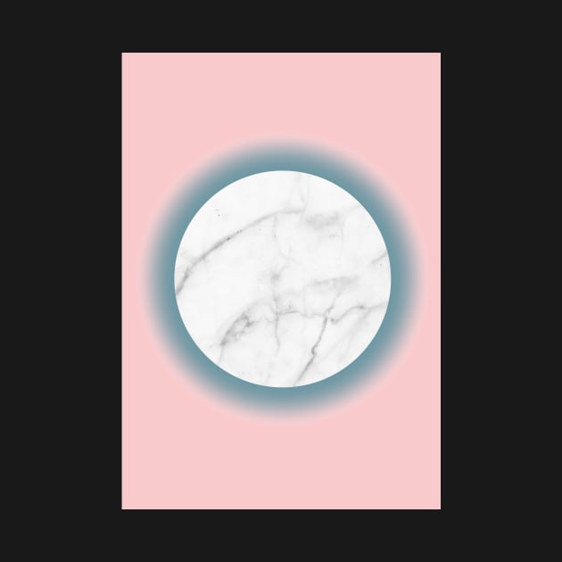 White Marble Circle Blush Millenial Pink Blue Gradient by fivemmPaper