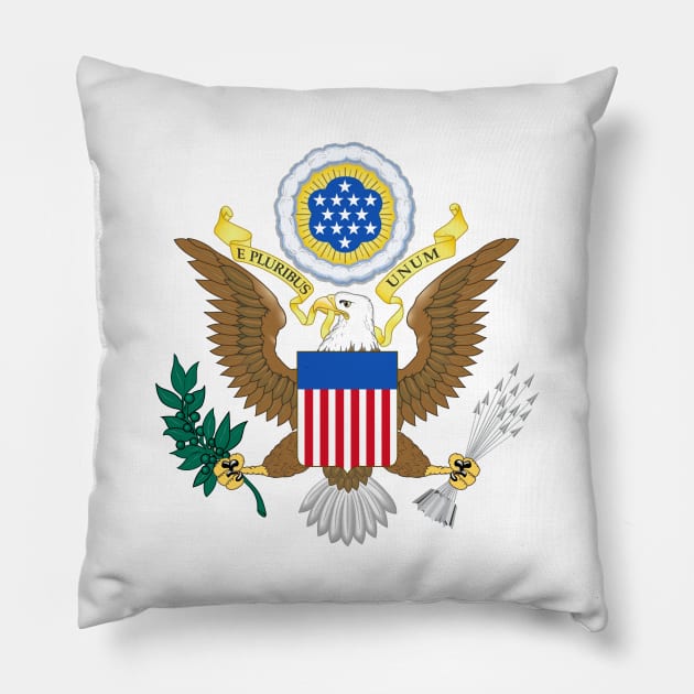 Greater coat of arms of the United States Pillow by Flags of the World