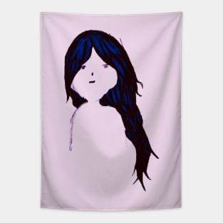 blue haired girl Tapestry