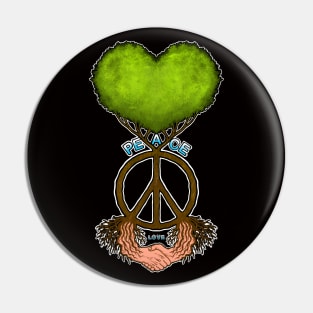 Peace symbol with tree peace sing Pin