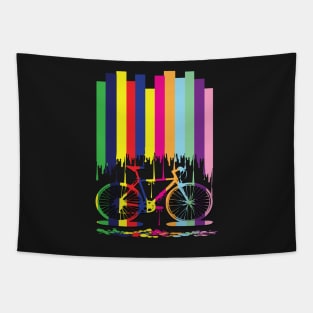 Rainbow bicycle Tapestry