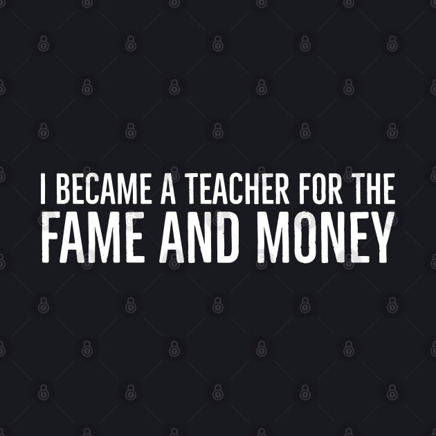 I Became A Teacher For The Money And Fame by Suzhi Q