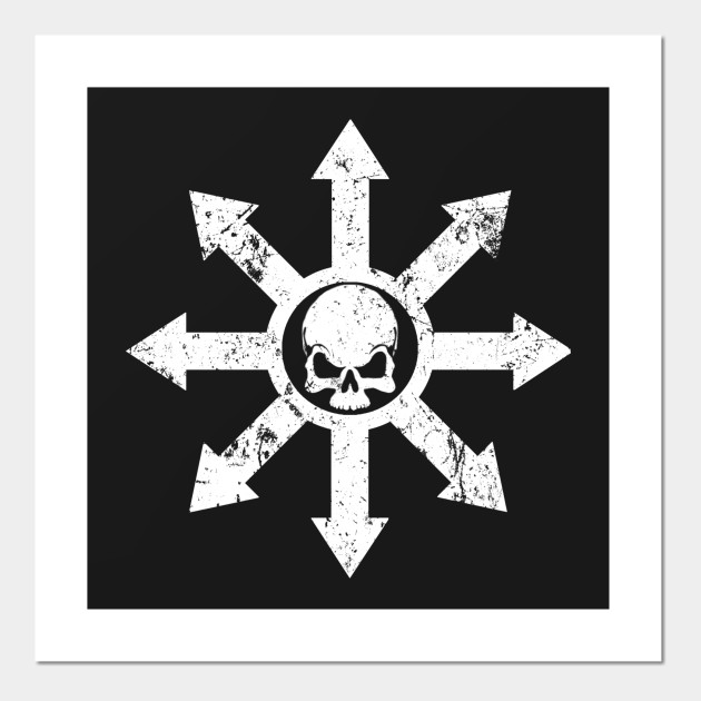 Mark Of Chaos Distressed White Warhammer 40k Posters And Art Prints Teepublic