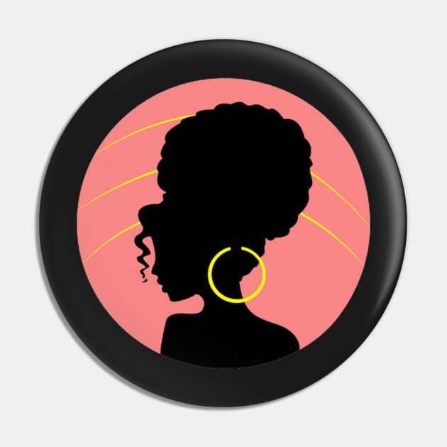 Big Curly Afro Natural Hair Black Woman Pin by rogergren