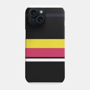 A peerless patchwork of Anti-Flash White, Dark, Smoky Black, Dark Pink and Sandstorm stripes. Phone Case