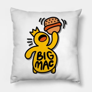 Big burger eater haring style Pillow