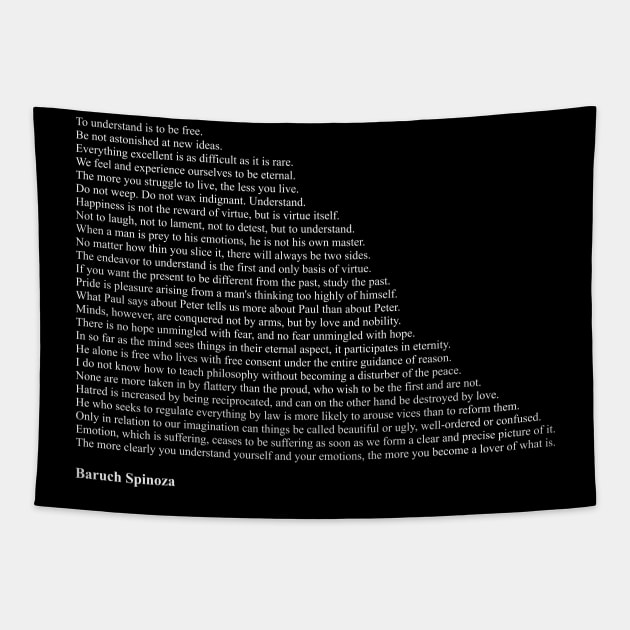 Baruch Spinoza Quotes Tapestry by qqqueiru