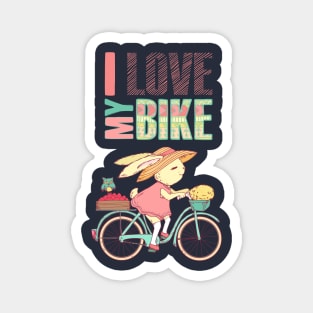 Cute Rabbit riding a bicycle Magnet