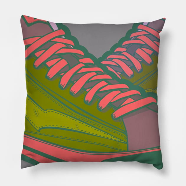 Vintage Hightop Sneakers Pillow by Chris W