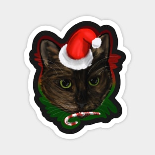 Christmas Cat (w/ Background) Magnet