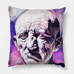 Cato the Elder Pink Portrait | Cato the Elder Artwork 8 Pillow