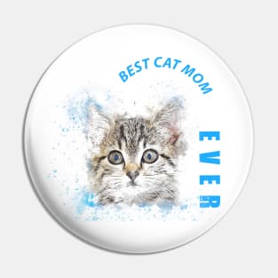 Vintage Best Cat Mom Ever T-Shirt Mother's And Cat Lovers Gift Pin