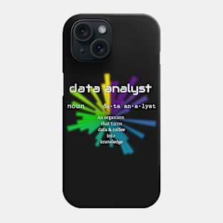 Data Analyst Dictionary Definition | Polar Chart Black Phone Case