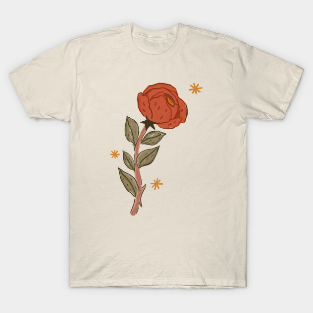 Discover Red flower - Rose - T-Shirt