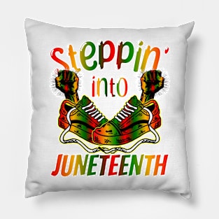 Stepping Into Juneteenth Afro Woman Black Girls Sneakers Men Pillow