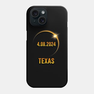 America Total Solar Eclipse April 8 2024 Totality Texas Phone Case