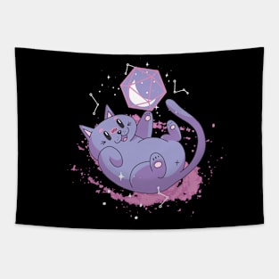 Space Cat With D20 Tapestry